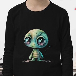 Alien Long Sleeve Shirt- Graphic Alien Shirt - Outer Space Alien Tee - Extraterrestrial Shirt - Alien Lover Tee - Friendly Alien Tee