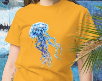 Minimalist Jellyfish Graphic T-Shirt - Ocean Lover Tee