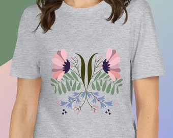 Floral Print T-Shirt: Reflective Wildflower Graphic Tee