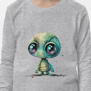 Alien Long Sleeve Shirt- Graphic Alien Shirt - Outer Space Alien Tee - Extraterrestrial Shirt - Alien Enthusiast Tee - Friendly Alien Tee