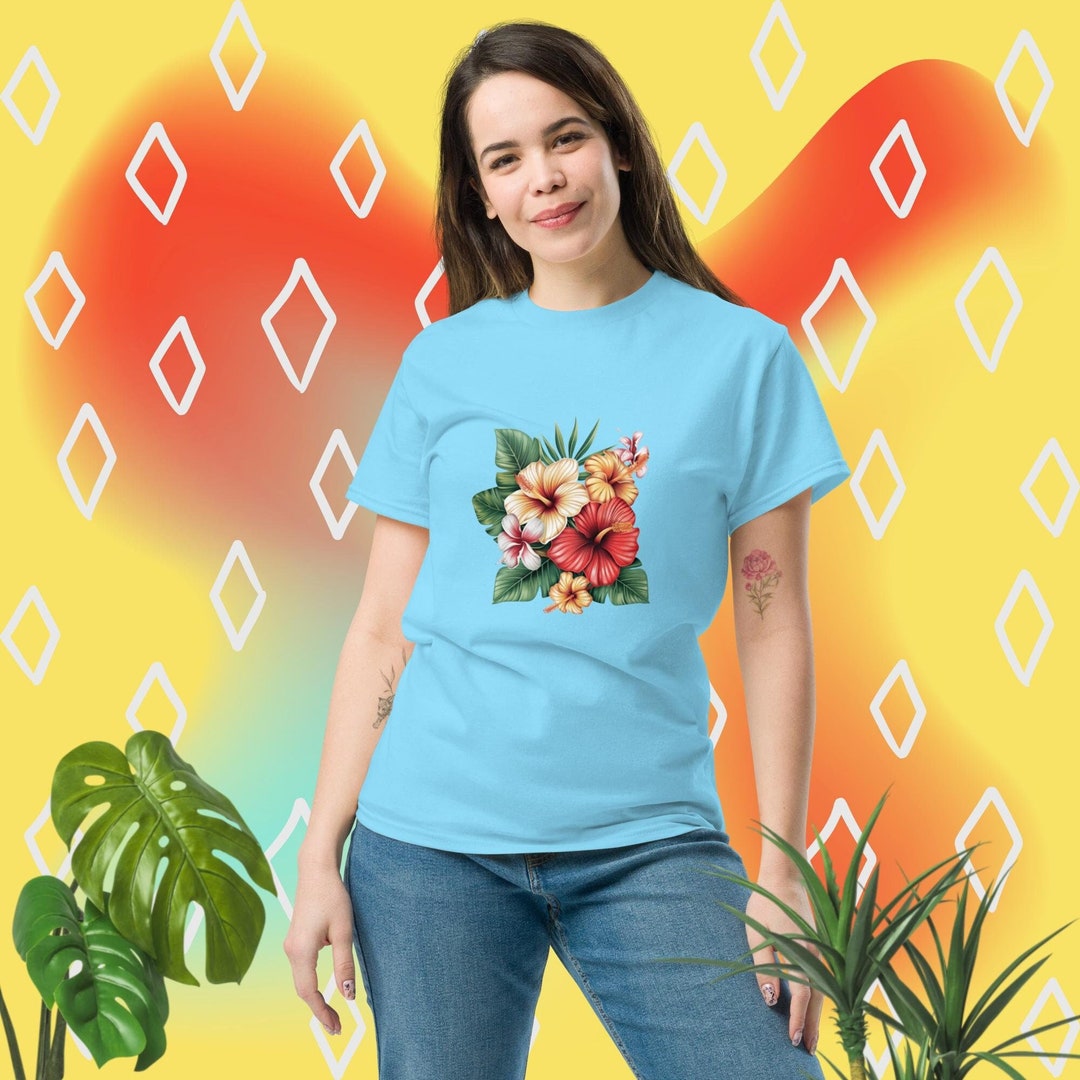 Tropical Hibiscus Flower Print Men's Sweatshirt main image 1