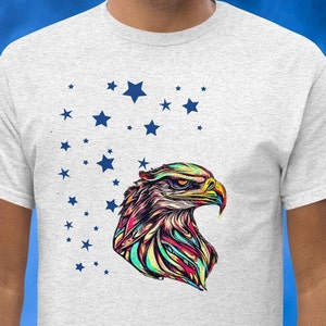 Bald Eagle T-Shirt - Colorful Freedom Tee - Graphic American Eagle Shirt - Independence Day Tee -Patriotic Eagle Tee -Birthday Gift T-Shirt