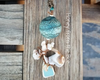 Seaside Treasure Pendant - boho style pendant - beach pendant - boho necklace - Artisan Jewelry by Honey from the Bee