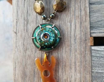 Talisman Necklace - artisan necklace - boho necklace - Mixed Media necklace - Artisan Jewelry by Honey from the Bee