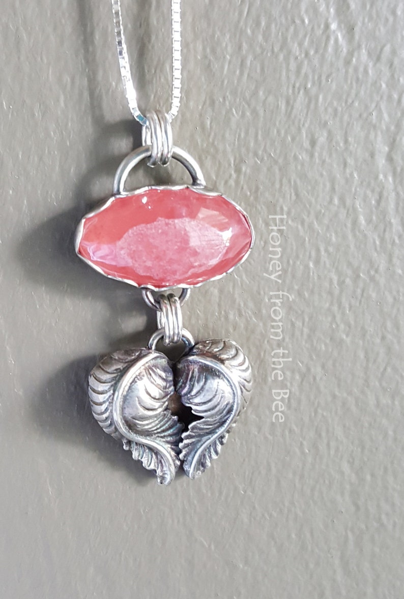 Rhodochrosite Silver Heart Pendant Heart of the Matter