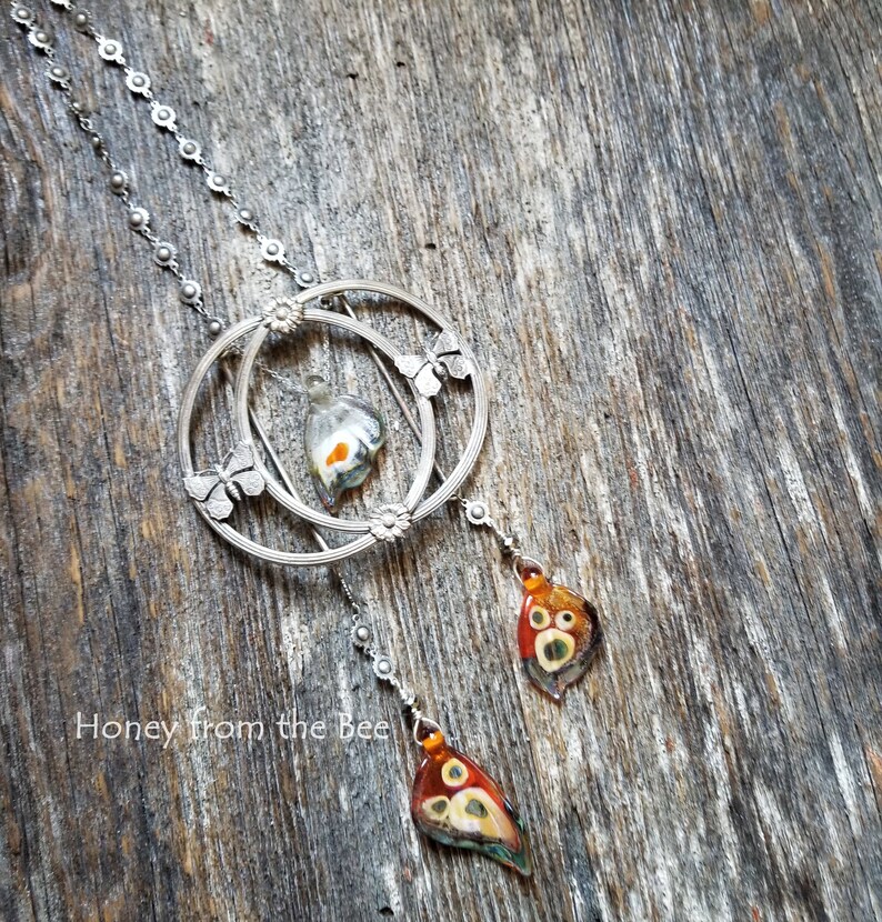 Boho statement necklace with butterfly theme
