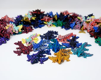 Tiny Wyvern Dragon | Articulating Flexi | 3D Printed Fidget Toy | Desk Toy | Sensory Toy | Dragon Decor | Dragon Keychain | Cinderwing3D |