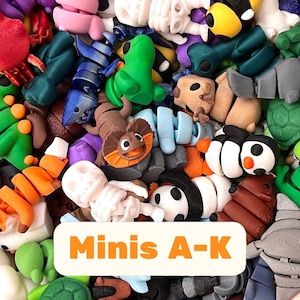 Mini Animals | A-K | Listing 1/2 | Pick Your Own | 3 Sizes | 3D Printed Fidget Toy | Sensory | Articulated | Tiny | Bulk Gifts | Baby Animal