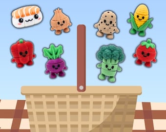 Mini Foods | Pick Your Own | 3 Sizes | 3D Printed Fidget Toy | Sensory | Articulated | Tiny | Bulk Gifts | Veggies | Vegetables | Sushi