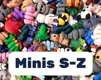 Minidieren | S-Z | Listing 3/3 | Kies je eigen | 3 maten | 3D-geprint fidgetspeeltje | Zintuiglijk | Gelede | Klein | Bulkcadeaus | Babydier