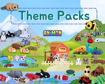Themapakketten minidieren | 3 maten | Kleine dieren scharnierend | Fidgetspeeltje | Zintuiglijk speelgoed | Dierencadeau |