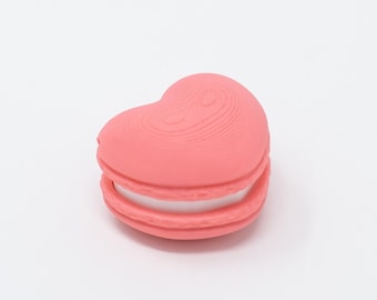 Heart Macaron Clicker Fidget Toy | Pink Dessert Cookie Shape