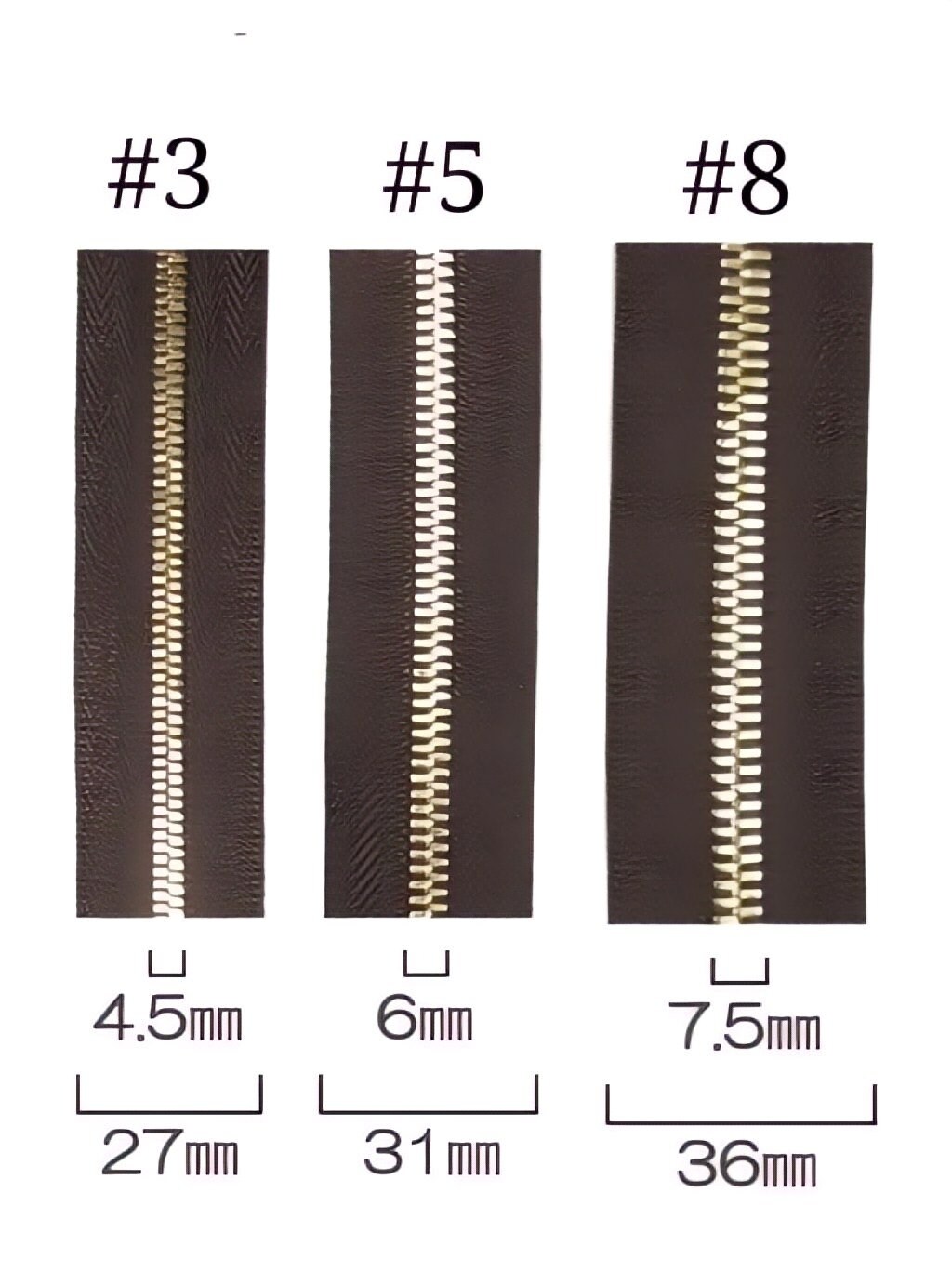 YKK Excella #5 Closed End Zipper Fasteners Made in Japan