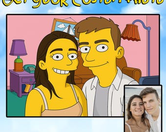 Custom Cartoon Portrait – Turn Yourself into a Fun Yellow Character – Personalized Digital Artwork from Your Photo