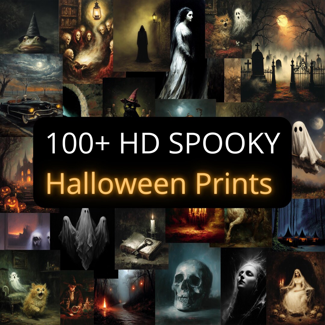Halloween Printable Art Mega Bundle | 100+ Vintage & Spooky Wall Decor ...