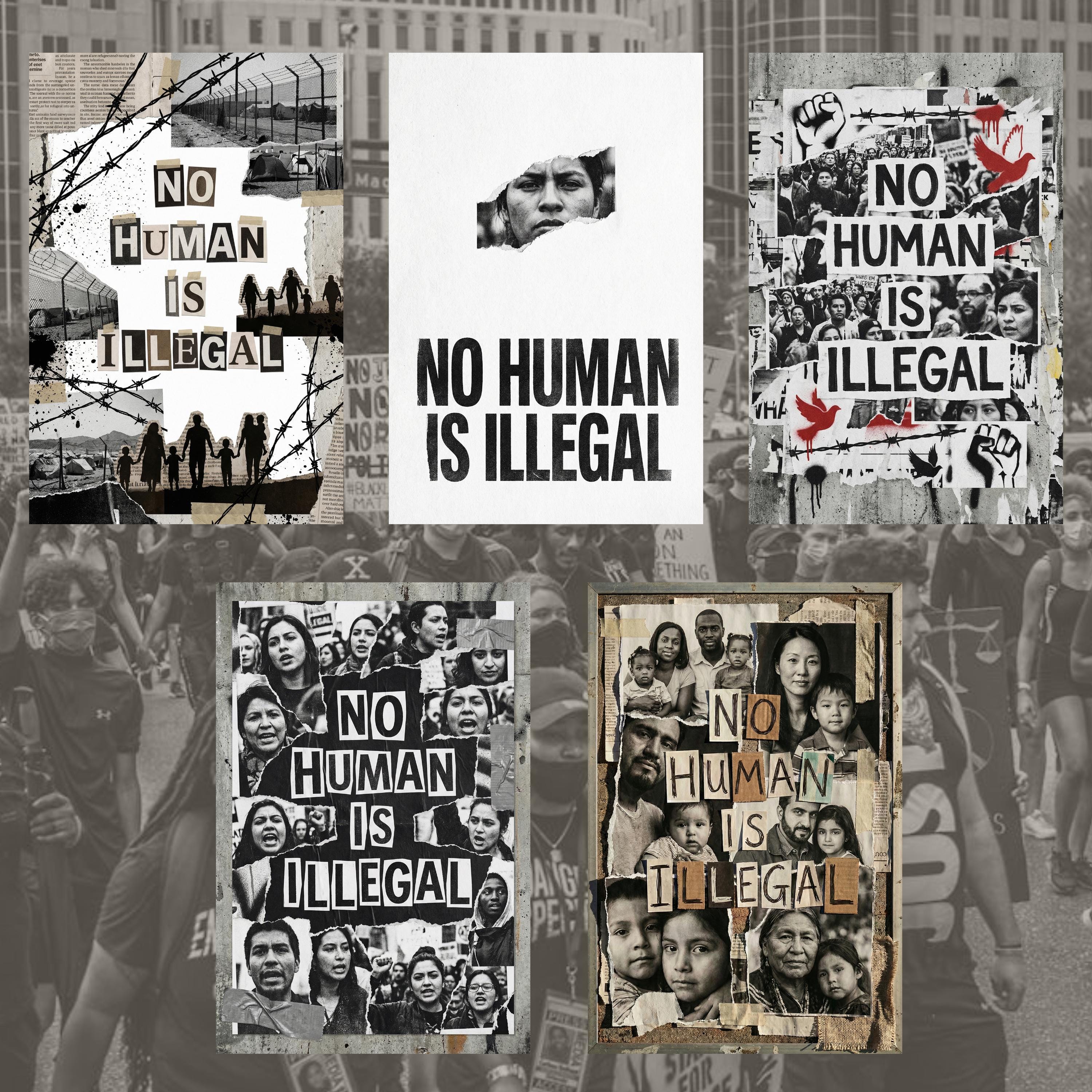 Printable Immigration Rights 5 Poster Bundle, Printable Protest Sign, Immigration Rights, Human ...