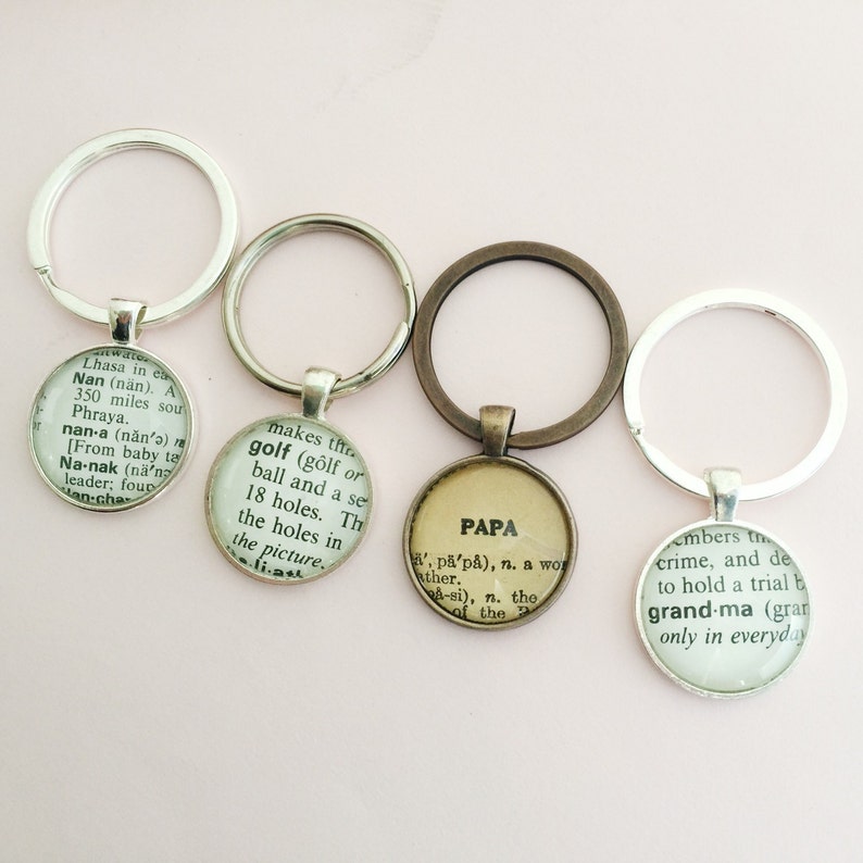 Definition Key Chains Vintage Dictionary You Choose the Word Etsy