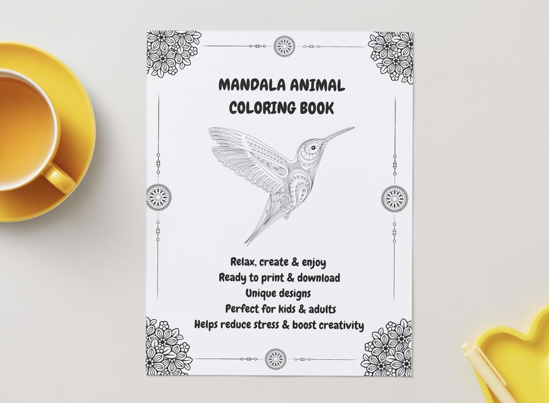 Animal Mandala Coloring Book – Printable Stress Relief PDF Printable ...