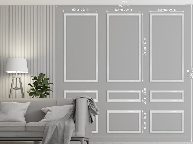 DIY Wall Moulding Design, Wainscot Molding Kit for Paneling, Self ...