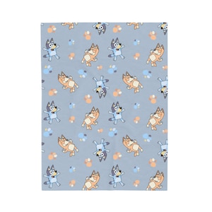 Blue and Orange Dogs Plush Blanket