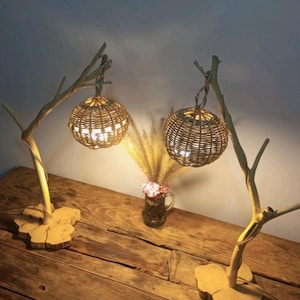 Lamp in the room, unique lamp, lamp in the room, orange branch lamp, natural color, salon lamp, lecture lamp, main fait.