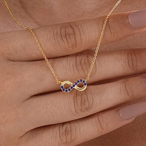 Customized Birthstone Infinity Necklace, Personalized Jewelry, Gifts for lovers, Anniversary gifts, Gifts for Mom, Christmas gifts for her