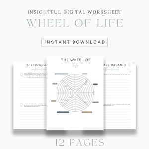 Wheel of Life Worksheet: Self-Improvement Tool (Digital Download)