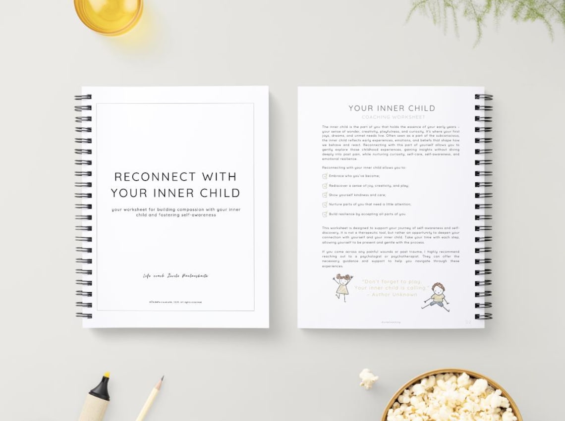 Inner Child Worksheet: Guided Journaling for Self-awareness (digital ...