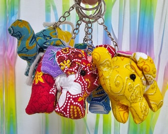 Set of 5 mini Elephant Doll Keychains | Assorted Colors | Cute & Collectible**