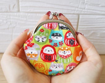 For Shiba Inu Lovers – Shiba Inu & Daruma Mini Coin Purse, Japanese Handmade