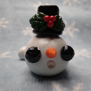 Cute Worm Figurine, Snowman Worm, Pet Worm, Holiday Worm, Worm with Teeth, Figurine,Adopt a Worm, Worm Friend, Cute Worm,Worm Figure