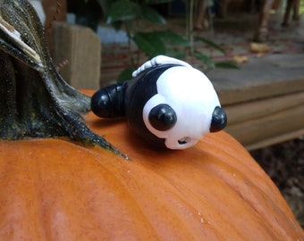 Polymer Clay Skeleton Worm Figurine: Halloween Decor