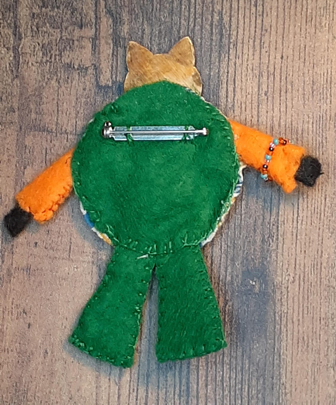 Wearable Folk Art Whimsical Cat Person Doll Brooch Pin - Etsy