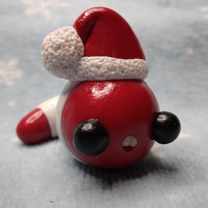 Cute Worm Figurine, Santa Worm, Pet Worm, Holiday Worm, Worm with Teeth, Figurine,Adopt a Worm, Worm Friend, Cute Worm,Worm Figure