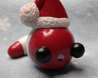 Polymer Clay Santa Worm Figurine: Holiday Worm Friend