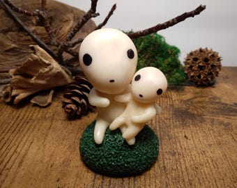 Wood Sprites Forest Figure Atop a Moss Ball Glow in the Dark Forest Spirit