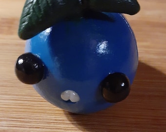Blueberry Worm Figurine, Silly Clay Worm, Adopt a Worm Friend