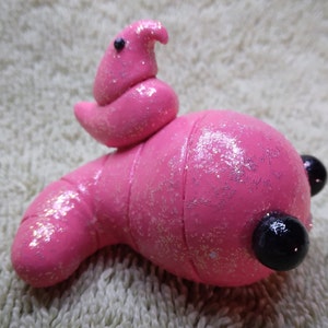 Cute Worm Figurine, Pink Peeps Worm, Pet Worm, Faux Candy Worm, Worm with Teeth, Adopt a Worm, Baby Worm Friend, Cute Worm, Worm Figure