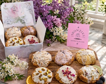 Spring Artisan Scone Sampler Box | Gourmet Seasonal Pastries, Handmade Fresh Treats