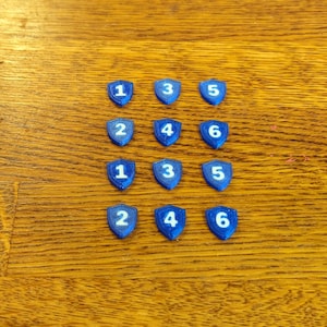 Set of 24 double-sided Shield/Armour tokens