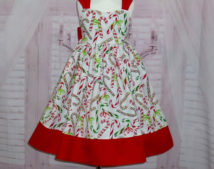 Girl Christmas Dress Candy Cane Dress Red and White Dress - Etsy