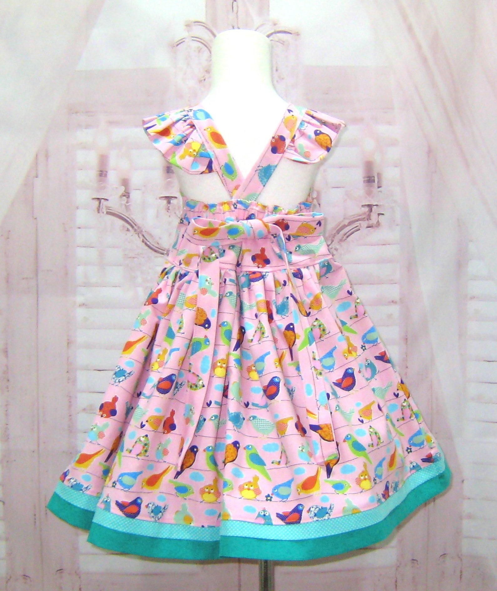 Bird Dress Girl Pink Dress Little Bird Dress Farm Dress - Etsy