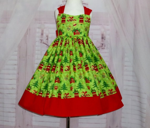 red and green dress