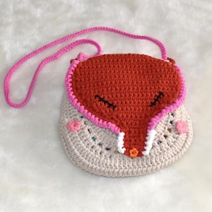 Fuchs häkeln Geldbörse, Mädchen Geldbörse, Toddle Geldbörse, kleine Mädchen Geldbörse, Mädchen Tasche, Handgemachte Geldbörse, Zoo Geldbörse
