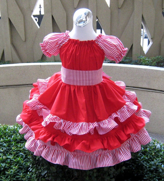 white christmas dresses Red Stripe + Sequin Snowflake Dress – Kids Bowtique Shop main image 0