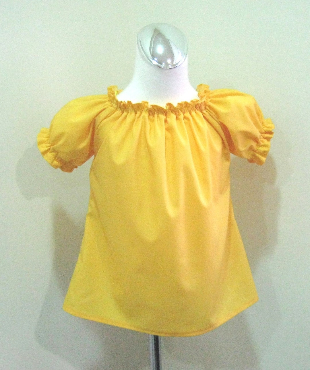 Solid Yellow Peasant Top