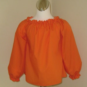 Orange peasant blouse sale