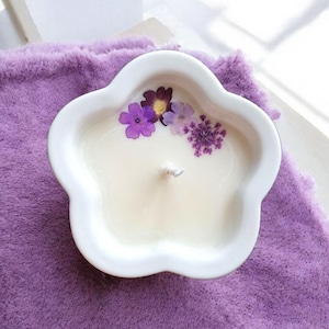 Mini Flower Candle – Handmade Soy Wax Candle – Zen Floral Decor – Budget Gift – Handmade Unscented