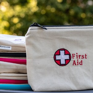 Embroidered Zipper Pouch-1st Aid image 4