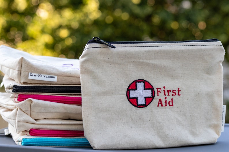 Embroidered Zipper Pouch-1st Aid image 4